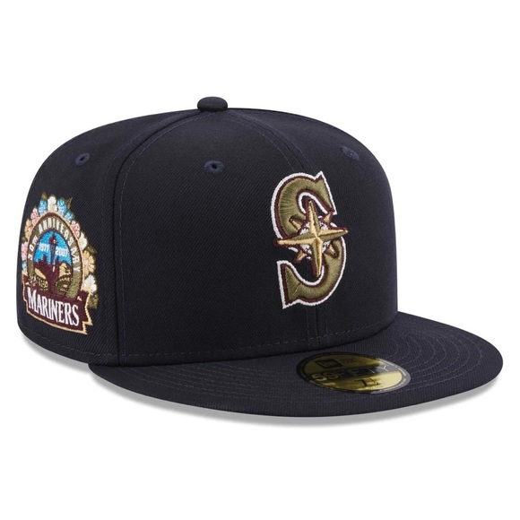 New Era 59Fifty Seattle Mariners Botanical Blue Fitted Hat Size 7 1/4 - Picture 7 of 12
